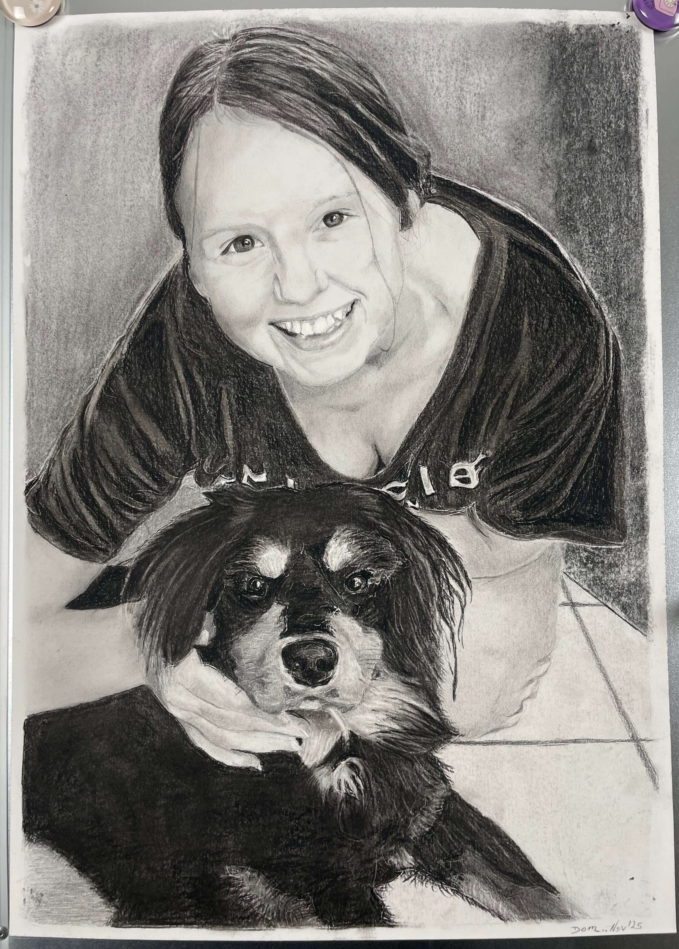 Kohle- und Graphitzeichnung