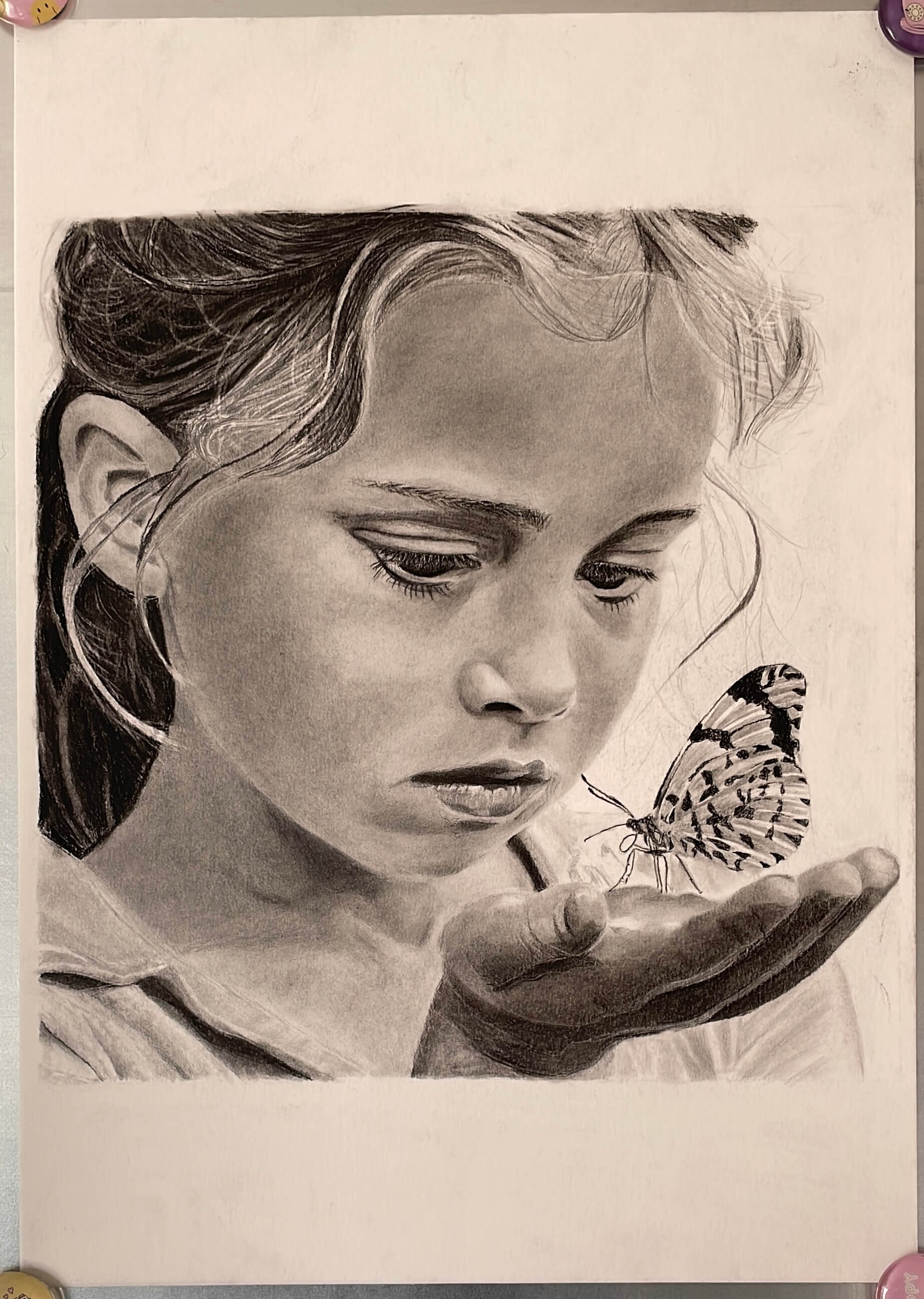 Kohle- und Graphitzeichnung